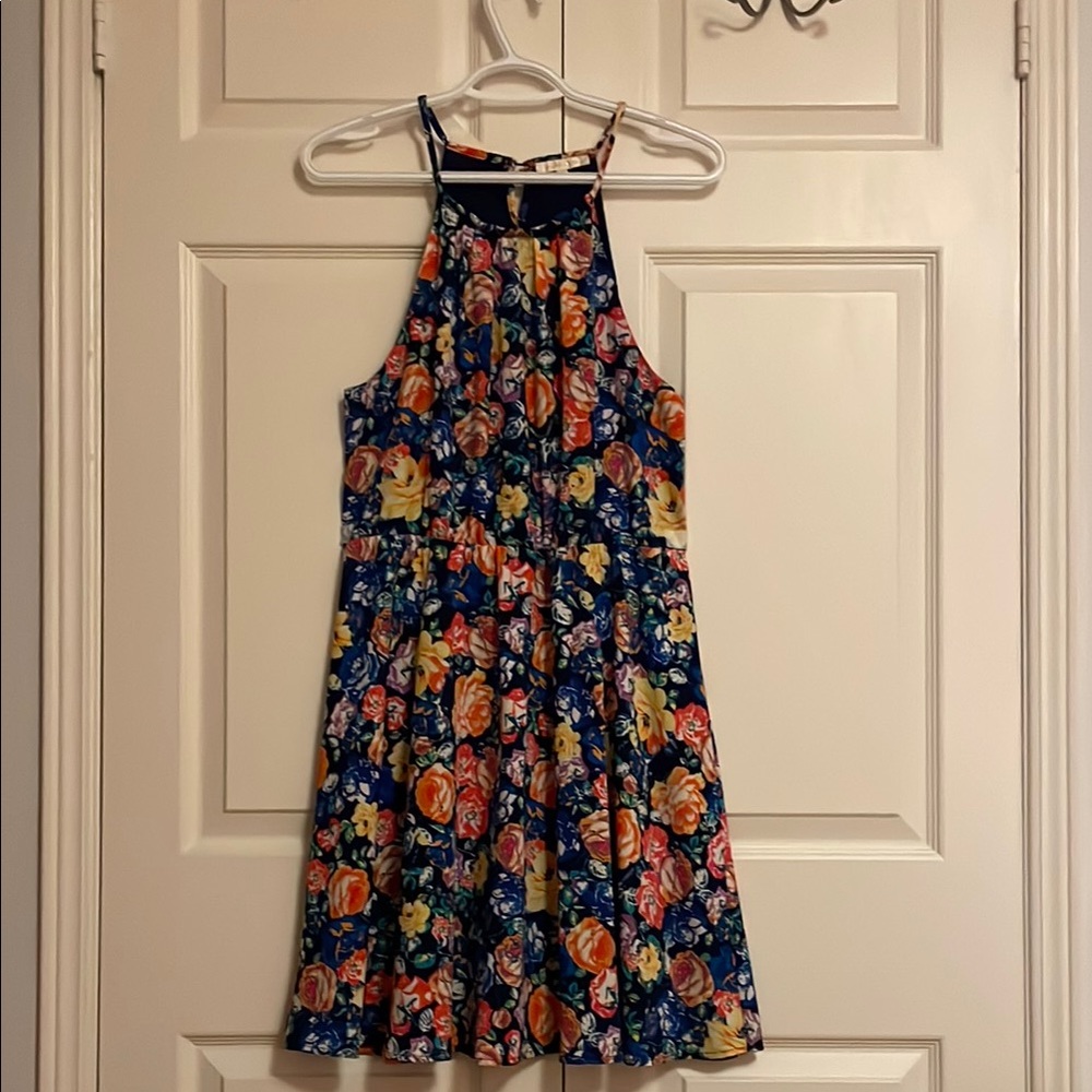 Colourful Floral Halter Dress